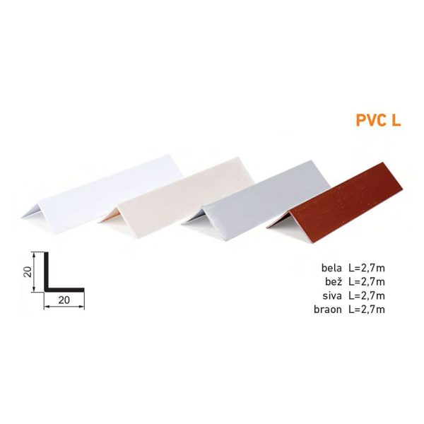 Lajsna ugaona L profil PVC L × Lajsna ugaona L profil PVC L ×